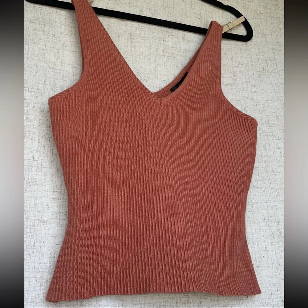 House Of Harlow 1960 Orange Coral Ribbed Tank Top Size Small - Picture 10 of 10